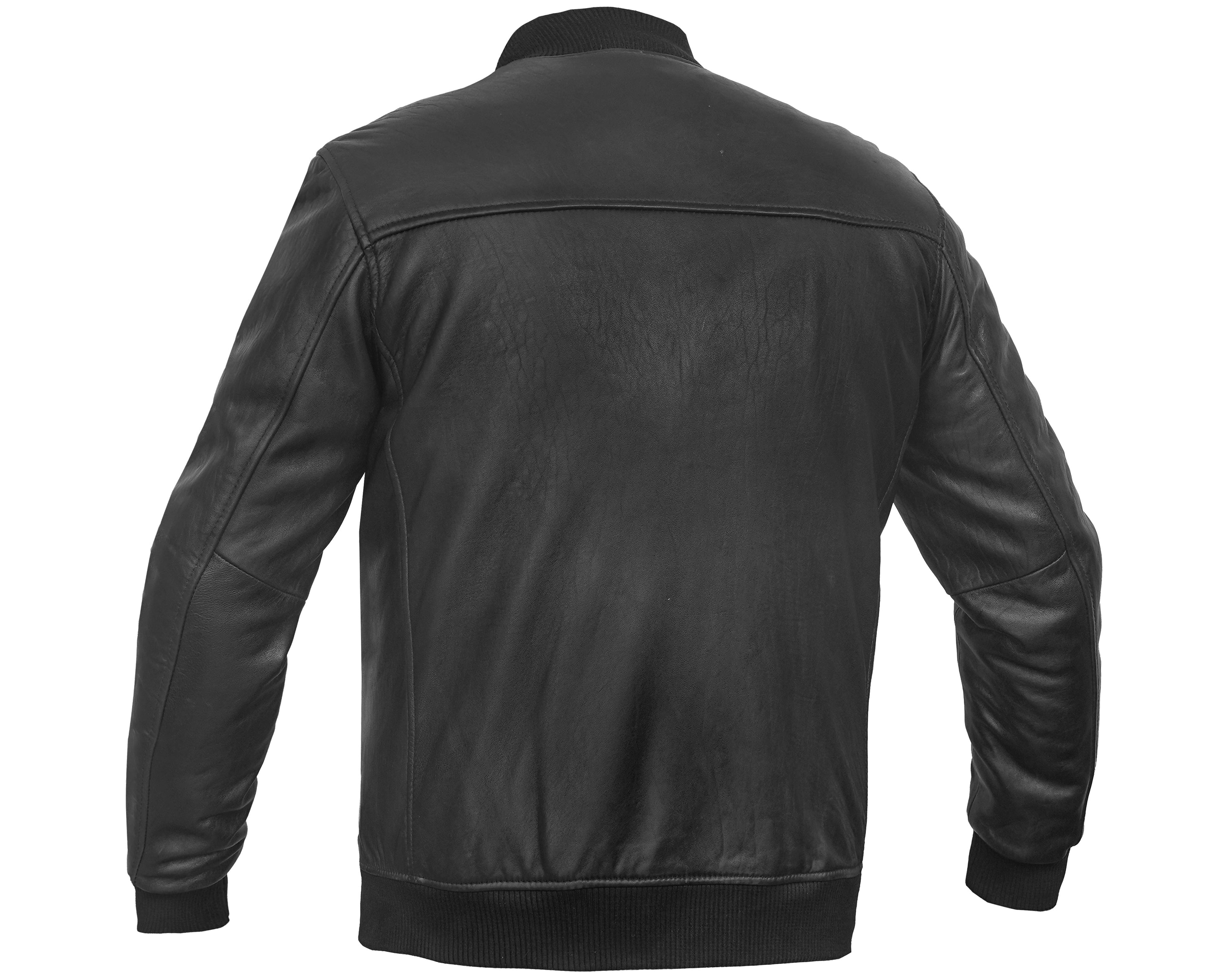 Stalwart Men's Fashion Black Leather Bomber Jacket
