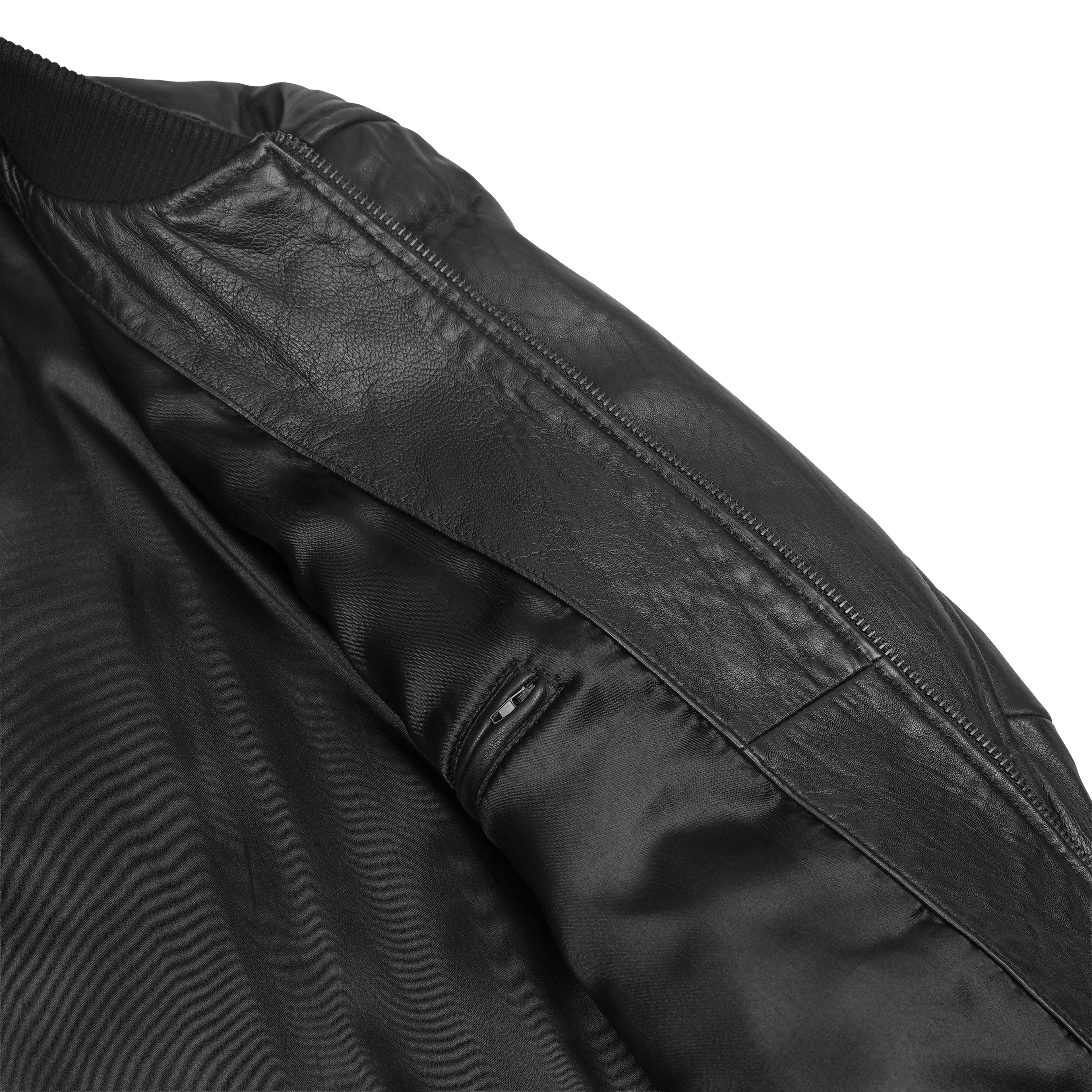 Stalwart Men's Fashion Black Leather Bomber Jacket