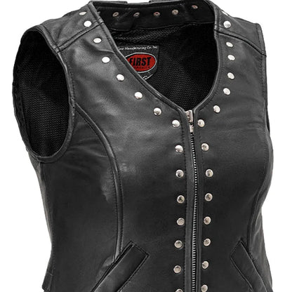 Empress Women's Motorcycle Leather Vest